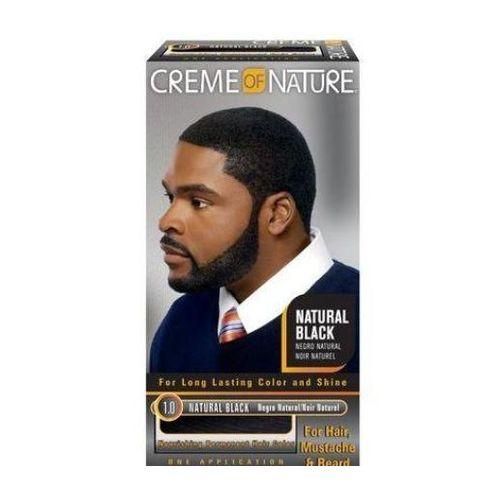 Creme Of Nature Men's Hair Color, 1.0 Natural Black For Hair Mustache & Beard