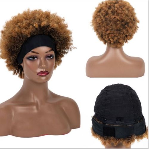 Short Afro Puff Curly Headband Wig #27+ FREE GIFT