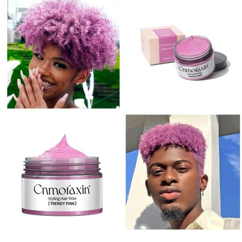 Cnmofaxin Pink Temporary Hair Color Wax- Light Pink Natural Hairstyle Cream- Washable Baby Pink Hair Dye- Easy Application, No Bleach- Safe for all Hair Types