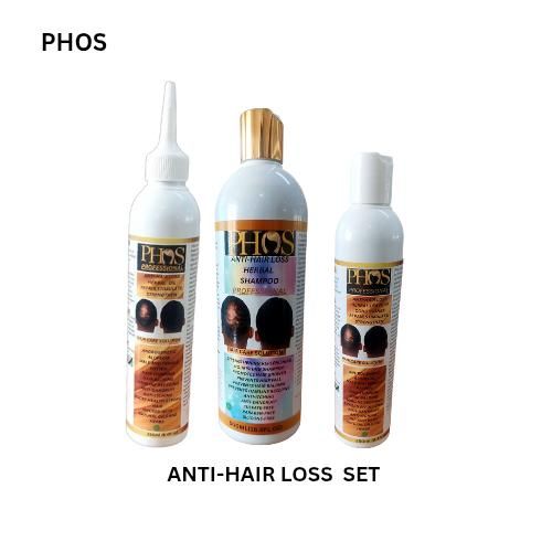 PHOS ANTI-HAIR LOSS SET for MEN- Shampoo, Herbal Oil and Leave in Conditioner