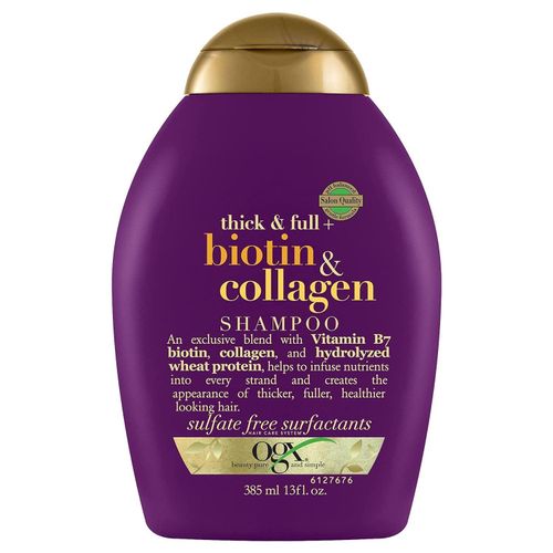 Ogx Thick & Full + Biotin & Collagen Volumizing Shampoo, Nutrient-Infused Hair Shampoo with Vitamin B7