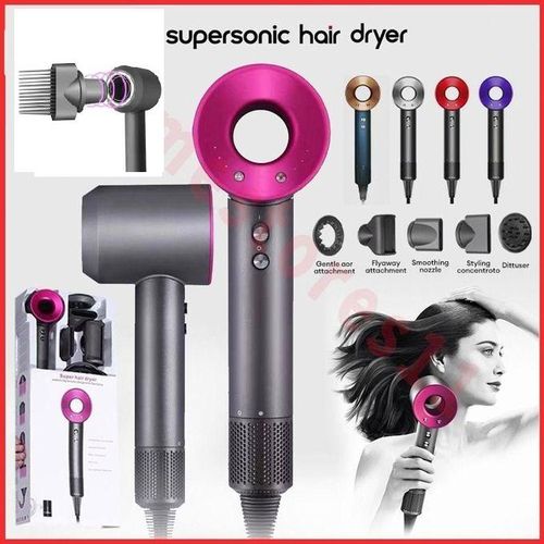 Professional 3 Speed Temperature Control Leafless Hair Dryer With 6 Pieces Accessories