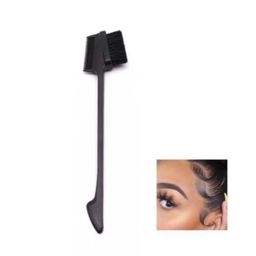 Double Sided Smooth Eyebrow Edge Control Mini Brush-black