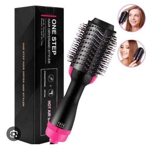 Hot Air Brush 3 In 1 One Step Hair Dryer And Styler Volumizer For Straightening, Curling, Salon Negative Ion Ceramic Blow Dryer Brush For All Hair Types