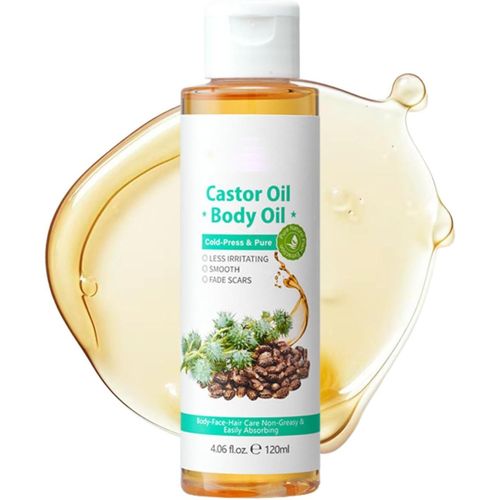 Castor Oil For Body,Face And Hair Pure Castor Oil Cold Pressed Easily Absorbing Castor Oil 120ML