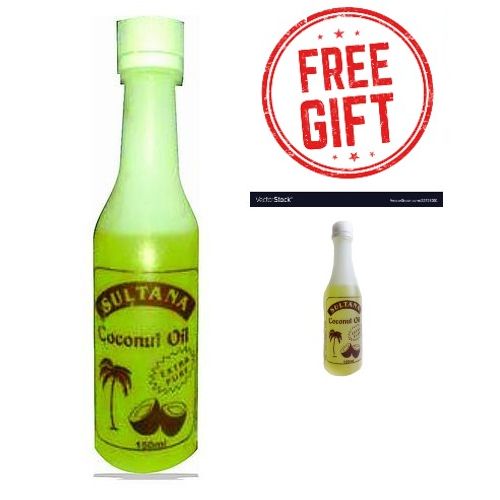 SULTANA Coconut Oil 150ml For Hair & Skin Care+Free 75ml Coconut Oil