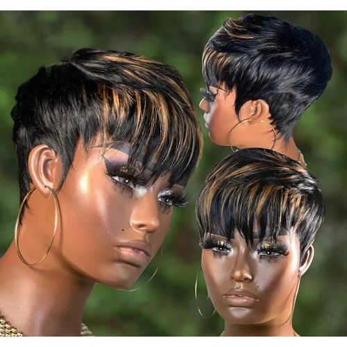 Quality human hair highlights wig