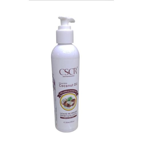 CSCR Hair Professional Leave-In Cream Infused With Coconut Oil & Collagen, 250ml