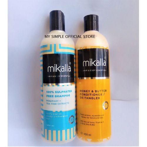 Mikalla 100% Sulphate Free Shampoo + Conditioner/ De-tangler