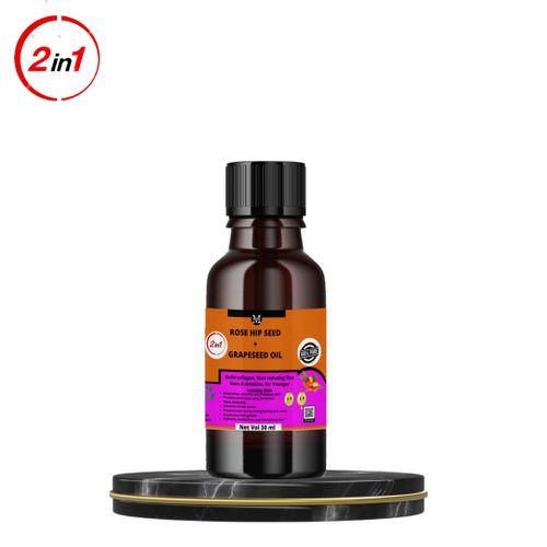 Mekis Grape Seed & Rosehip Seed Oil-30Ml, Repairs Damaged Hair ,Treats Acne