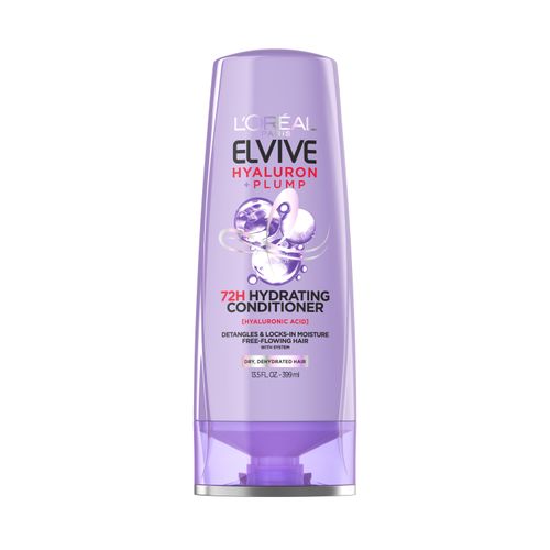 L'Oréal Paris Elvive Hyaluron Plump 72H Hydrating Conditioner, Infused with Hyaluronic Acid, Detangles and Locks in Moisture, Suitable for Dry Hydrated Hair - 360ml