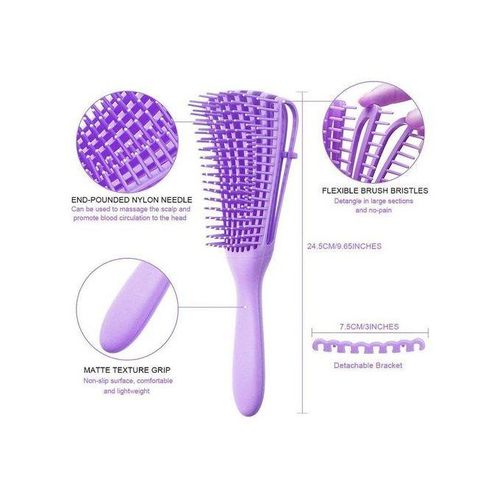 Plastic Antistatic Detangling Hairbrush For Long Thick- Purple