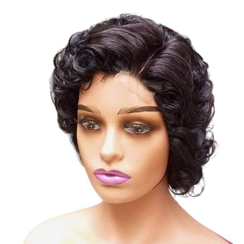 6 Inches Human Hair Wig - Black