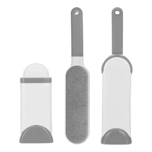 Furs Brush Lint Remover Pet Dog Hair Dust Brusher Clothes Self-Cleaning Travel T Grey