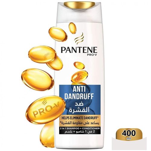 Pantene Pro-V 2-in-1 Anti-Dandruff Shampoo for a shiny, healthy-looking and well-conditioned hair-400ml.