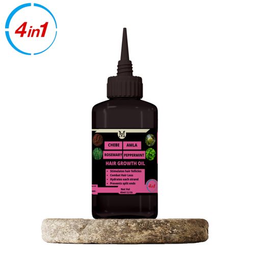 Mekis Chebe,Amla,Rosemary & Peppermint Oils Hair Oil - 4 in 1,Hair Growth Miracle, Combat Hair Loss, Dandruff Defiance ,Intense Hydration, Split End Savior