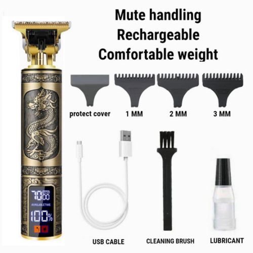 New Metal Electric Hair Clipper Rechargeable Hair Trimmers for Men and Women, Professional Barber Hair Cutting Tool, Cordless Hair Cutter Machine with Adjustable Blades for Home and Salon Use