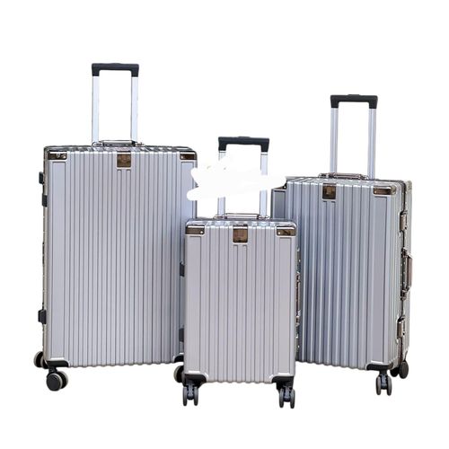 3 IN 1 LAXURIOUS MANAGERIAL BOSSY Aliminium flame zippless SUITCASE BRIEFCASE TRAVEL BAG silver