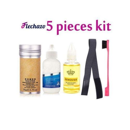Ghost Bond Glue + Lace Wig Remover + Wax Stick +Edges Brush+ Elastic Band Set.