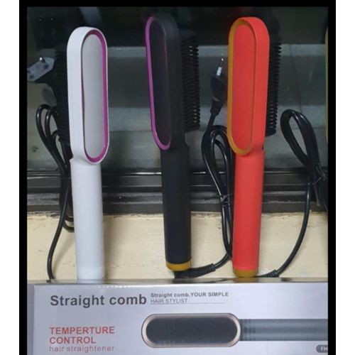 Straight Hot Comb Blowdry Hair Straightener Brush Electric Hand Hair Blow Dryer Black