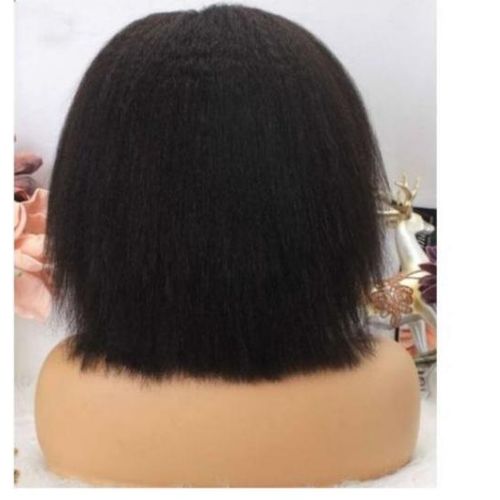 Fashion soft and fluffy heat resistant bob head band wig __black