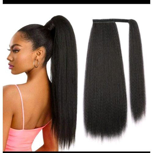 Fbk Premium 24inch Yaki Ponytail Hair Extensions Long Wigs Hair Corn Silk Yaki Wigs for Black Women Synthetic Hair Soft Corn Curly Wig Fluffy Girls First Hair Ponytail Extension Black Girl 4.5