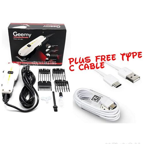 Geemy Electric Hair Barber/Kinyozi Machine Plus Type C Cable