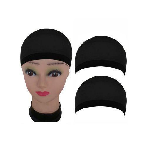 2Pcs Black Stretchy Hair Mesh Wig Cap Breathable Elastic Hair Net for Wigs, Weaves & Braids β Comfortable Wig Liner for Secure Fit & Natural Look β Unisex Fashionable Wig Accessories