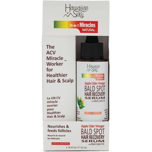 Hawaiian Silky Apple Cider Vinegar Bald Spot Recovery Serum, 1.76 Fl Oz - With Black Castor Oil - Hair Growth Solution For All Hair Types - Good On Color Treated Hair