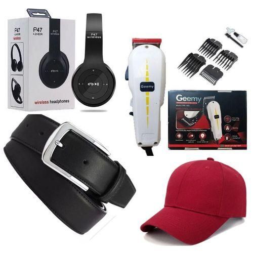 Geemy BEST SHAVING MACHINE // Hair Shaving Machine-Kinyozi P47 Headphone + Cap + Belt