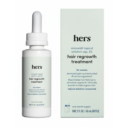 hims&hers Hers Topical 2% Minoxidil Solution, Hair Growth Treatment for Women - Clinically Proven to Reduce Hair Loss in 3-6 Months - Unscented.