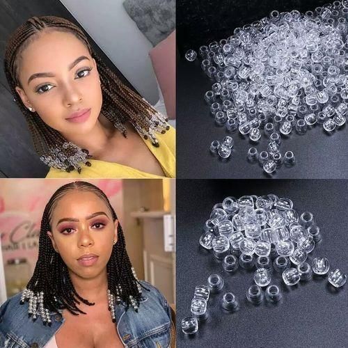 Clear & Transparent Hair Beads- 50pcs