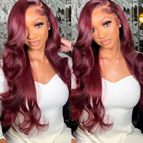 Virgin Human Hair Collections 99J Burgundy Body Wave Wig β Human Hair / Natural Look
