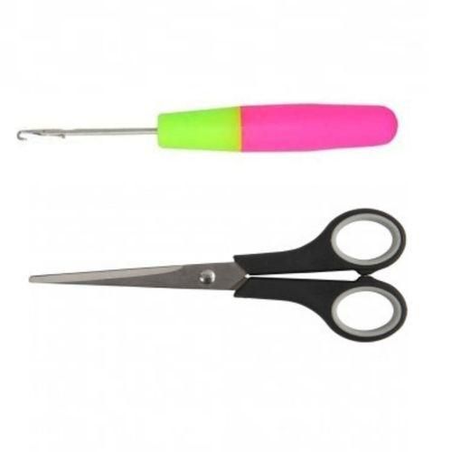 1Pc Latch Hook Crochet Needle + 1 Pair Scissors