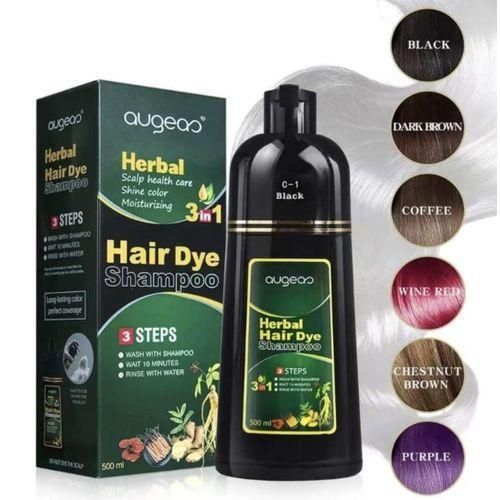 Augeas 3 In 1 (coffee) Herbal Hair Dye Shampoo Shine Color Moisturizing Scalp Health Care