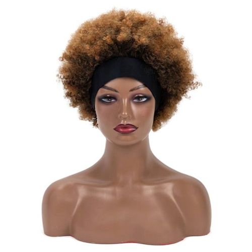Short Afro Kinky Curly Synthetic Headband Wig+ FREE GIFT