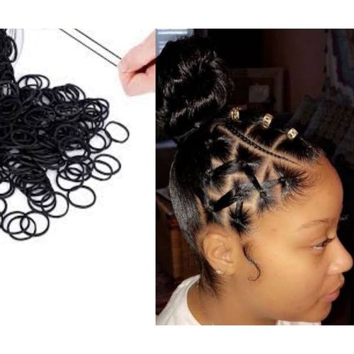 Black Mini Hair Rubber Bands/ Hair Bands- 300pcs