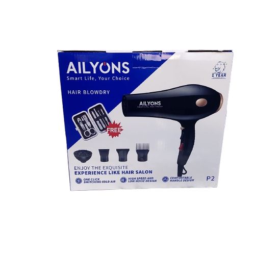 AILYONS Professional Blow Dry Machine Hair Dryer 2200W – 5 Free Accessories inside