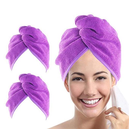 Microfiber Hair Towel Purple (Pack Of 3)