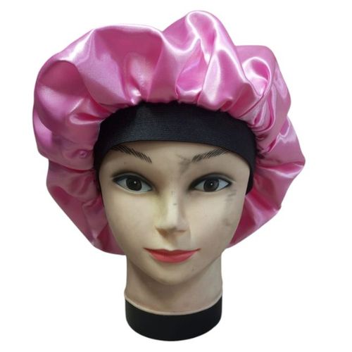 SatinPink Headscarf Hat Sleeping Bonnet Curly Hair Wrap Silk Cap Fashion Wide Soft Elastic Springy Band Head Scarf Headwear Pure Color Night Sleep Hat Sleeping Bonet Nightcap Head Cover