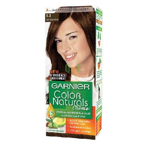 Garnier Color Naturals Fr/gb/ar 5 (Light Golden) Nourishing Permanent Hair Color With 20% Nourishing Conditioner - 110ml