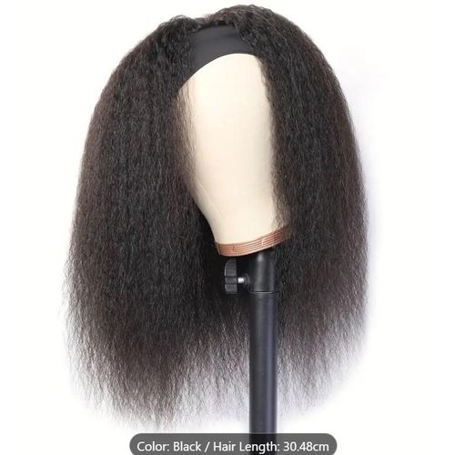 NATURAL Straight kinky Headband Wig + Free Gift Inside