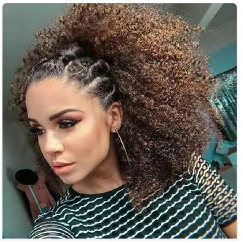 LARGE Kinky Drawstring Ponytail + Free Drop Earrins