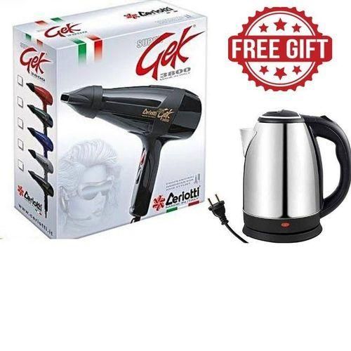 Ceriotti Heavy Duty Super GEK 3800 Blow Dry Hair Dryer Plus Free Electric Water Kettle