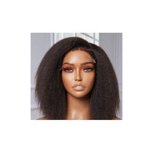 Full frontal semi human kinky straight wig