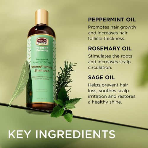 AFRICAN PRIDE PEPPERMINT ROSEMARY AND SAGE STRENGTHENING SHAMPOO