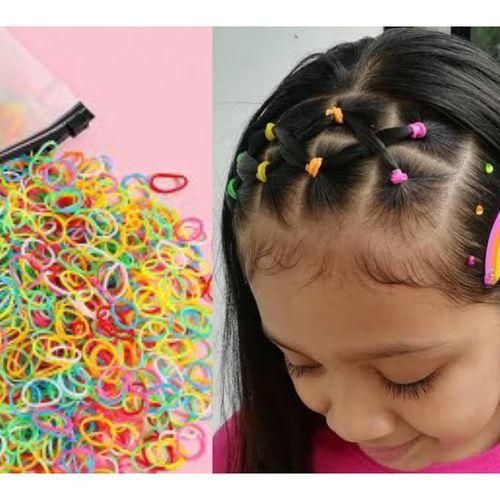 Mini Colored Elastic Kids Hair Rubber Bands-300pcs.