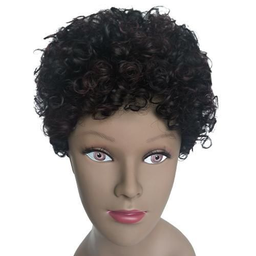 Fashion Idol Human STYLE ICON Nature Pixied Cut Curl Wig SONA Color DYF1B/99J Afro Curly Made-Machine Wig Human Nature Hair Wig For Women