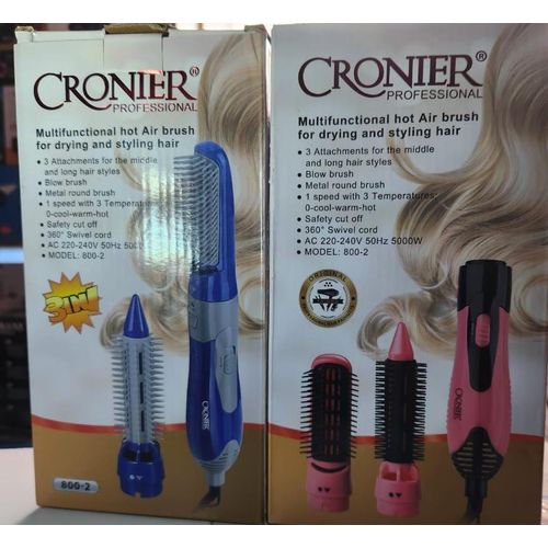 Cronier professional Cronier 3-in-1 Professional Hot Air Brush – Dryer & Styling Round Brush 1 Speed and 3 Temperatures