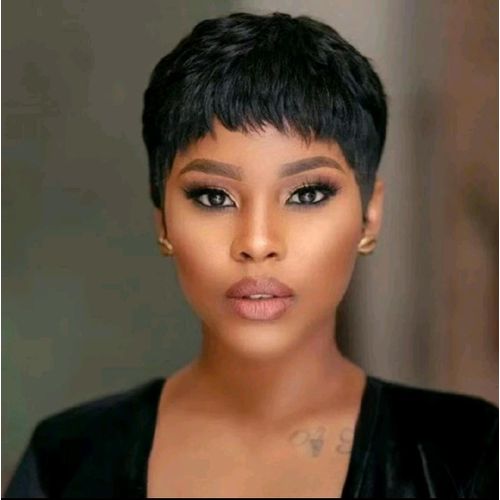 Fbk Female Black Short Pixie Cut Straight Curly Hair Synthetic Wigs For Women Gift